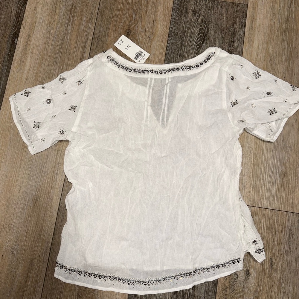‼️SOLD‼️Abercrombie & Fitch White Embroidered Blouse - Picture 7 of 8